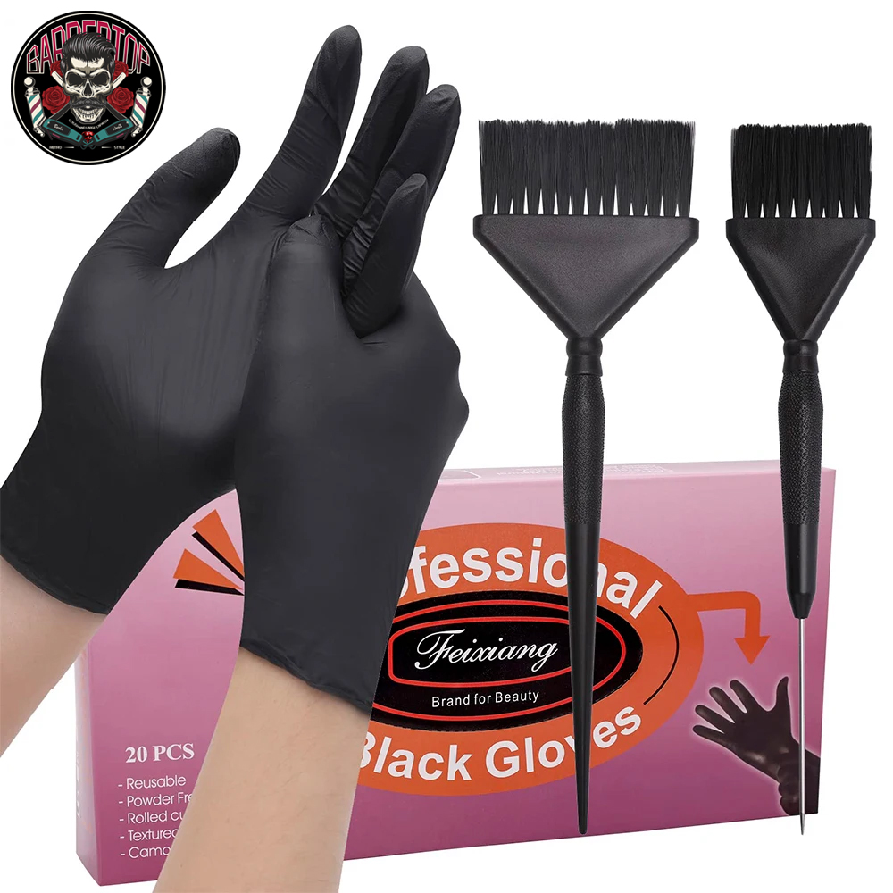 Hair Care Kit - Profesyonel kauçuk saç boyama eldiven fırça